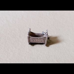 *RARE* Vintage, Sterling Silver Ornate Rocking Baby Crib Charm